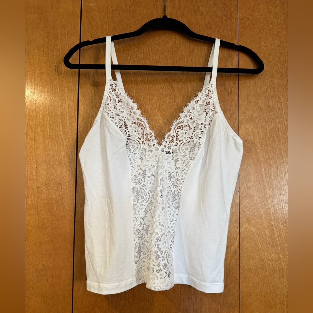 Cosabella Lace Front Camisole Top with Adjustable Straps in White